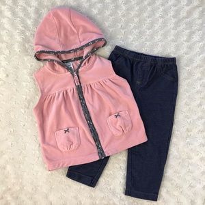 Carter’s Baby Girl Outfit Fleece Hooded Vest 18M